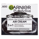 Garnier PureActive Air Cream AHA+BHA con Carbone - Crema Opacizzante Leggera 50 ml